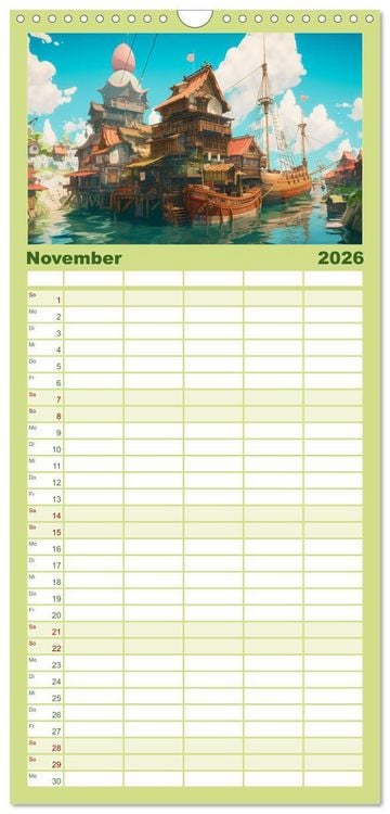 Produktbild: Familienplaner 2026 - Zauberhafte Anime Welt mit 5 Spalten (Wandkalender, 21 x 45 cm) CALVENDO
