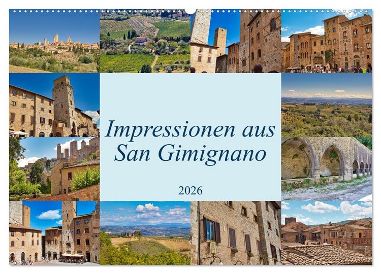 Produktbild: Impressionen aus San Gimignano (Wandkalender 2026 DIN A2 quer), CALVENDO Monatskalender