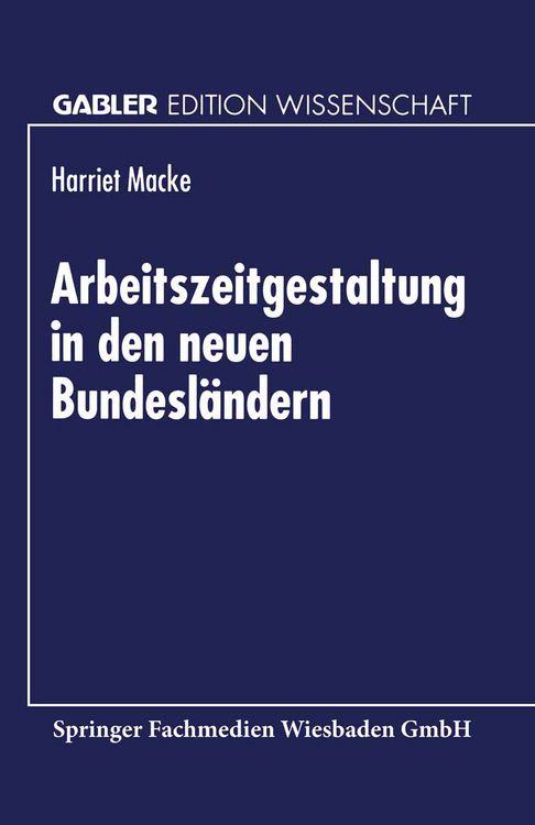 Produktbild: Arbeitszeitgestaltung in den neuen Bundesl&auml;ndern