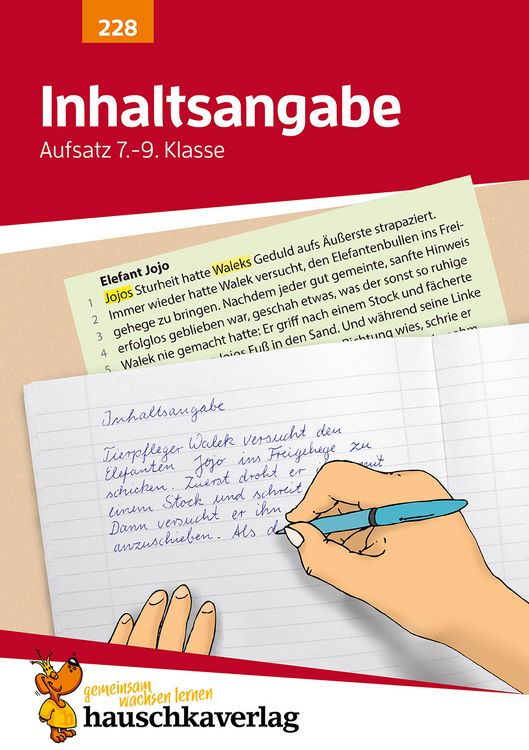 Produktbild: Inhaltsangabe. Aufsatz 7.-9. Klasse, A5-Heft
