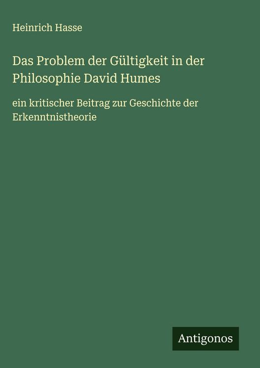Produktbild: Das Problem der G&uuml;ltigkeit in der Philosophie David Humes