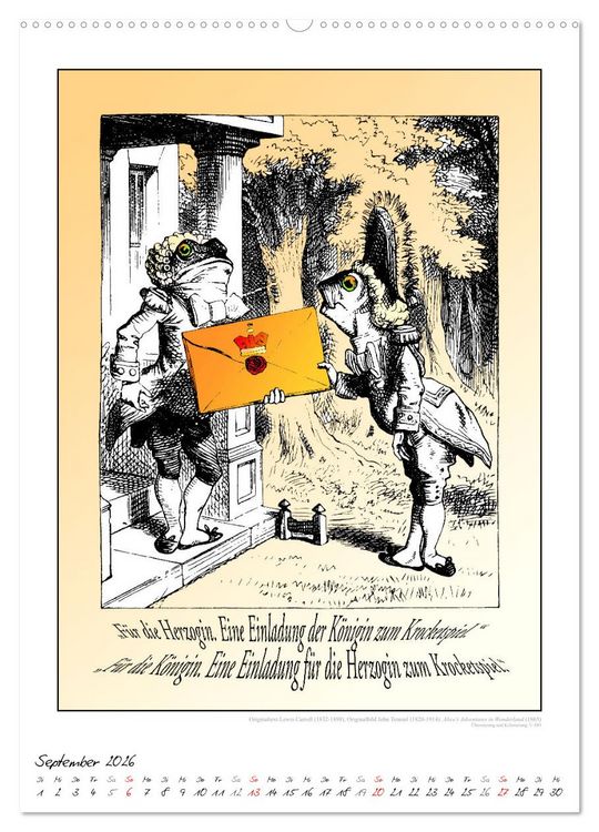Produktbild: Alice im Wunderland - Weltliteraturkalender (Wandkalender 2026 DIN A2 hoch), CALVENDO Monatskalender