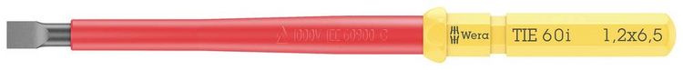 Produktbild: Wera Kraftform Kompakt VDE 60 i 1,2 x 6,5 x 157 mm TIE Elektriker Schlitz Wechselklinge 6.5 mm 157 mm
