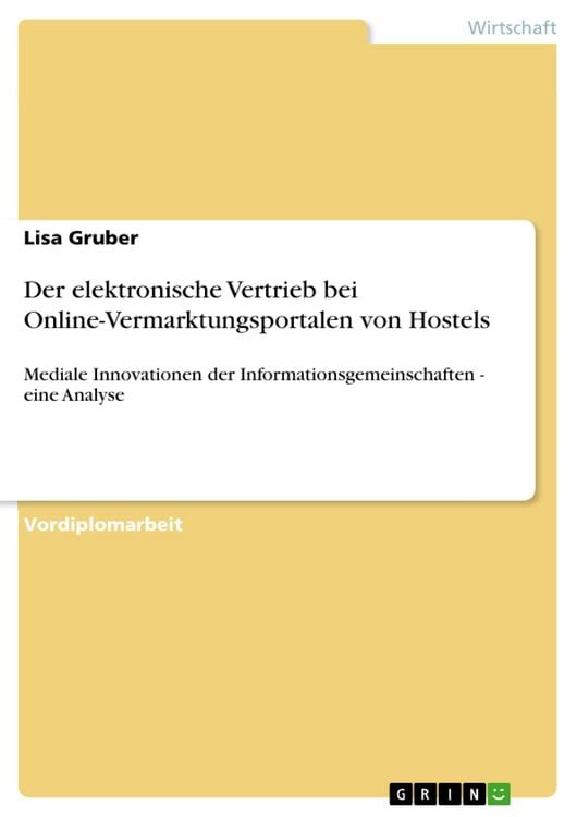Produktbild: Der elektronische Vertrieb bei Online-Vermarktungsportalen von Hostels
