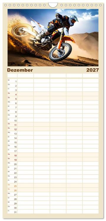 Produktbild: Familienplaner 2027 - W&uuml;stenabenteuer - Spektakul&auml;re Moto-Rallys mit 5 Spalten (Wandkalender, 21 x 45 cm) CALVENDO