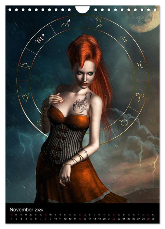 Produktbild: Unter Sternen geboren - Fantasy Tierkreis im Zeichen der Frau (Wandkalender 2026 DIN A4 hoch), CALVENDO Monatskalender