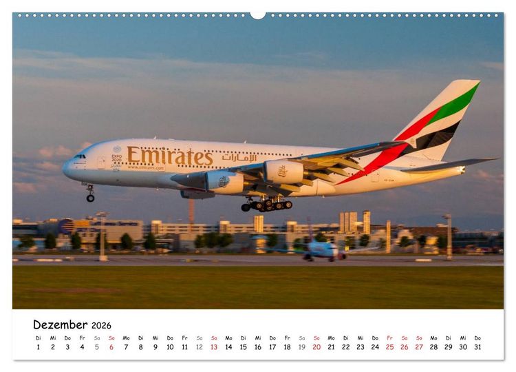 Produktbild: Airliner in M&uuml;nchen / 2026 (Wandkalender 2026 DIN A2 quer), CALVENDO Monatskalender