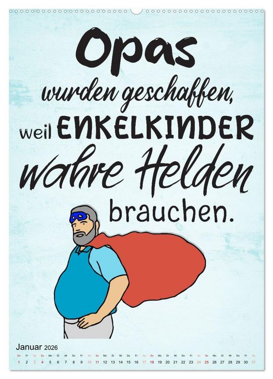 Produktbild: Opa ist der Coolste (Wandkalender 2026 DIN A2 hoch), CALVENDO Monatskalender