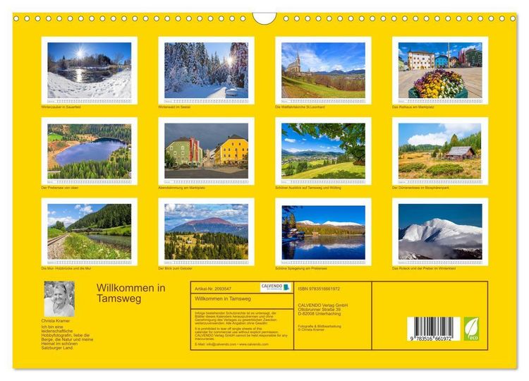 Produktbild: Willkommen in Tamsweg (Wandkalender 2026 DIN A3 quer), CALVENDO Monatskalender