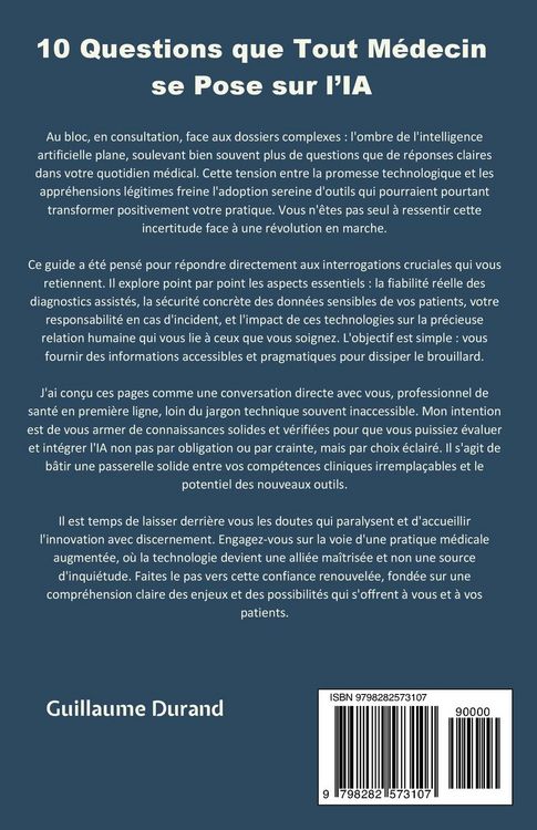 Produktbild: 10 Questions que Tout M&eacute;decin se Pose sur l'IA