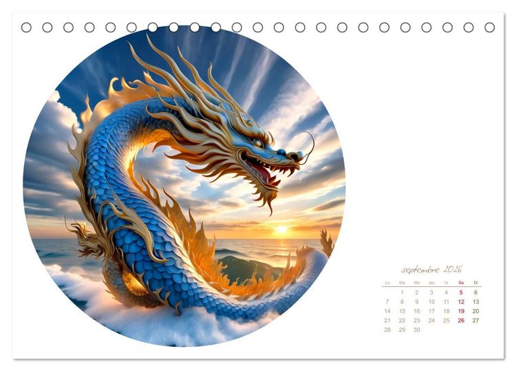 Produktbild: La col&egrave;re des dragons (Calendrier de bureau 2026 DIN A5 vertical), CALVENDO calendrier mensuel