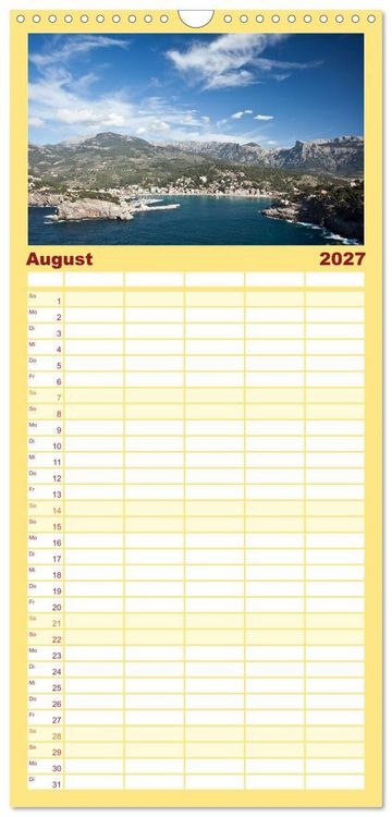 Produktbild: Familienplaner 2027 - Mallorca - Momente einer Reise mit 5 Spalten (Wandkalender, 21 x 45 cm) CALVENDO