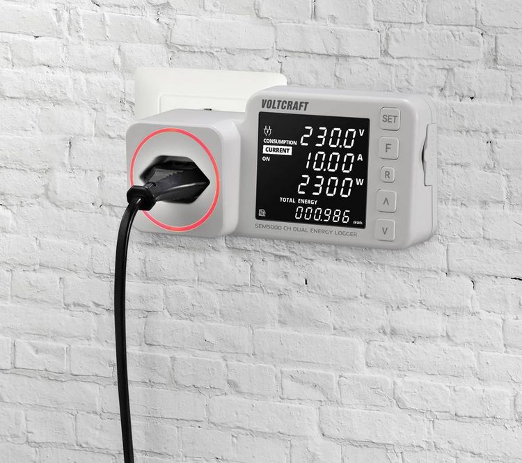 Produktbild: VOLTCRAFT SEM5000 CH DUAL Energiekosten-Messger&auml;t Kostenprognose, Alarmfunktion, Stromtarif einstellbar, Datenloggerfunktion