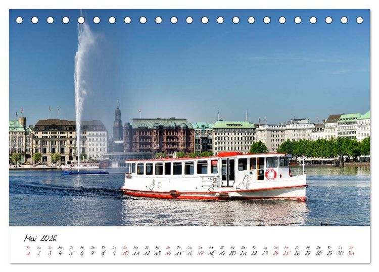 Produktbild: Mit Hamburg durchs Jahr 2026 (Tischkalender 2026 DIN A5 quer), CALVENDO Monatskalender