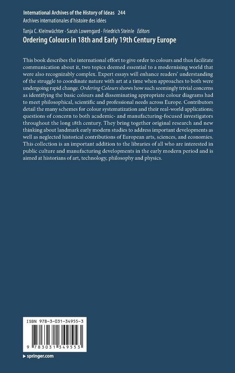 Produktbild: Ordering Colours in 18th and Early 19th Century Europe