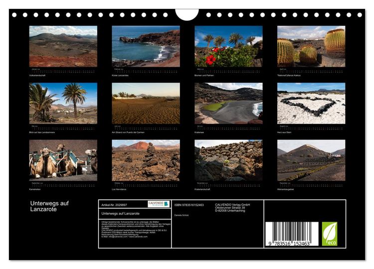 Produktbild: Unterwegs auf Lanzarote (Wandkalender 2026 DIN A4 quer), CALVENDO Monatskalender