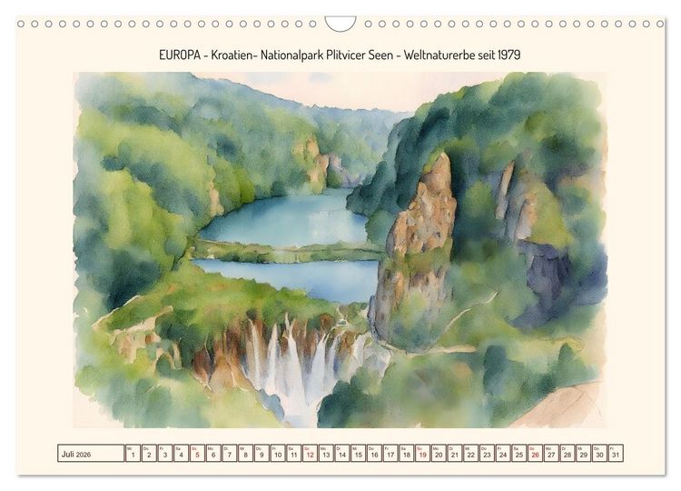 Produktbild: Weltnaturerbe unserer Erde (Wandkalender 2026 DIN A3 quer), CALVENDO Monatskalender