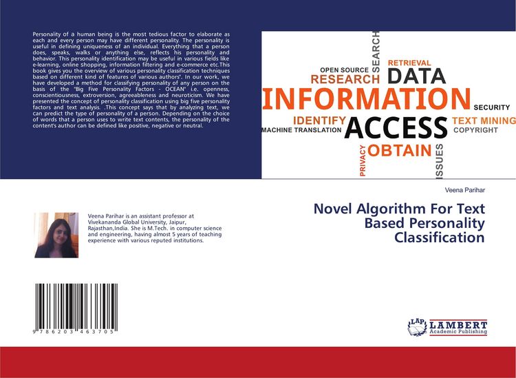 Produktbild: Novel Algorithm For Text Based Personality Classification