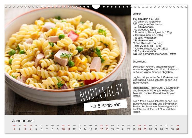 Produktbild: Vegetarisch - leicht und lecker (Wandkalender 2026 DIN A3 quer), CALVENDO Monatskalender