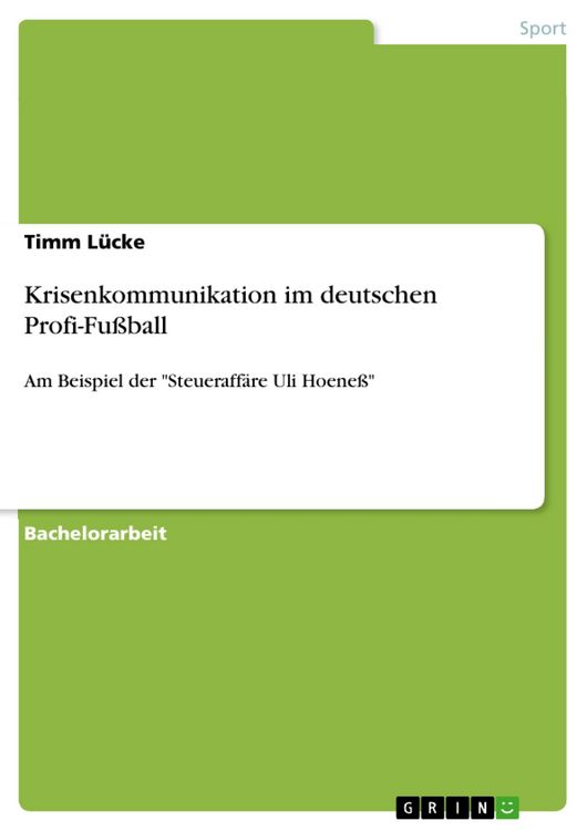 Produktbild: Krisenkommunikation im deutschen Profi-Fu&szlig;ball