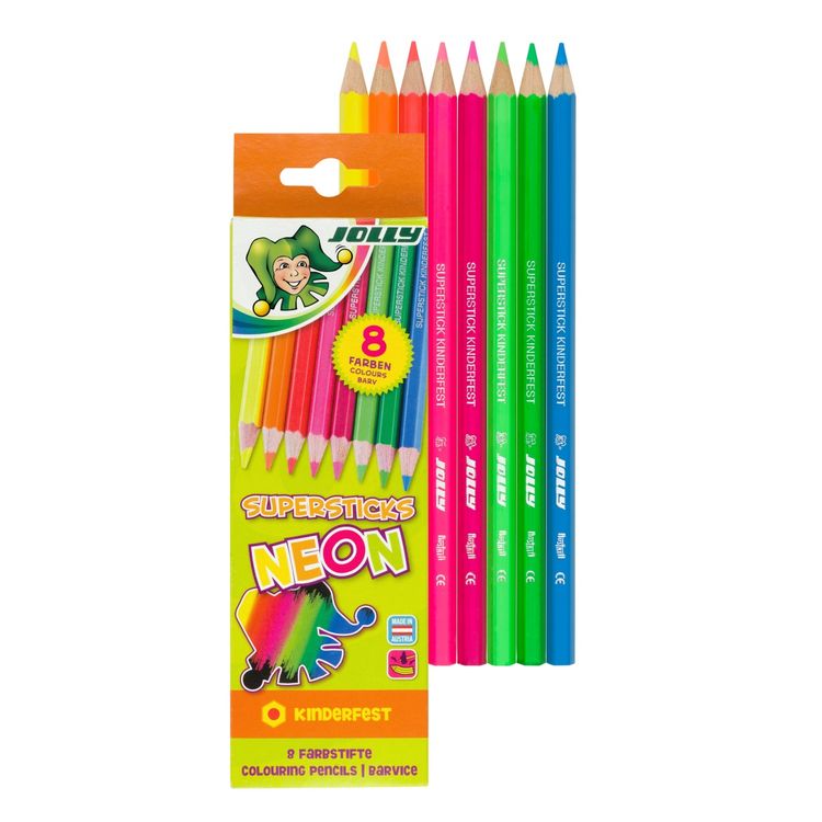 Produktbild: JOLLY Buntstifte Supersticks NEON, kinderfest, 8er Set