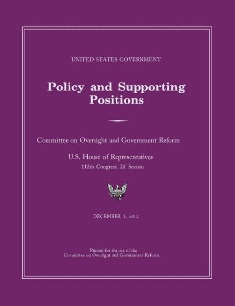 Produktbild: United States Government Policy and Supporting Positions 2012 (Plum Book)