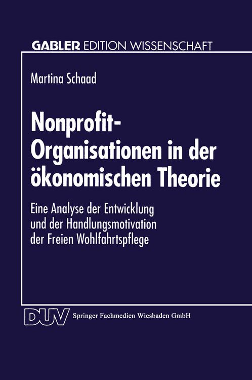 Produktbild: Nonprofit-Organisationen in der &ouml;konomischen Theorie