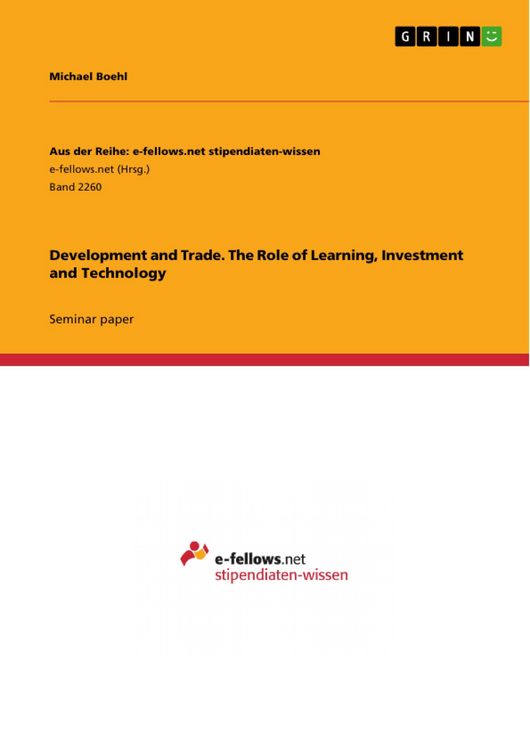 Produktbild: Development and Trade. The Role of Learning, Investment and Technology