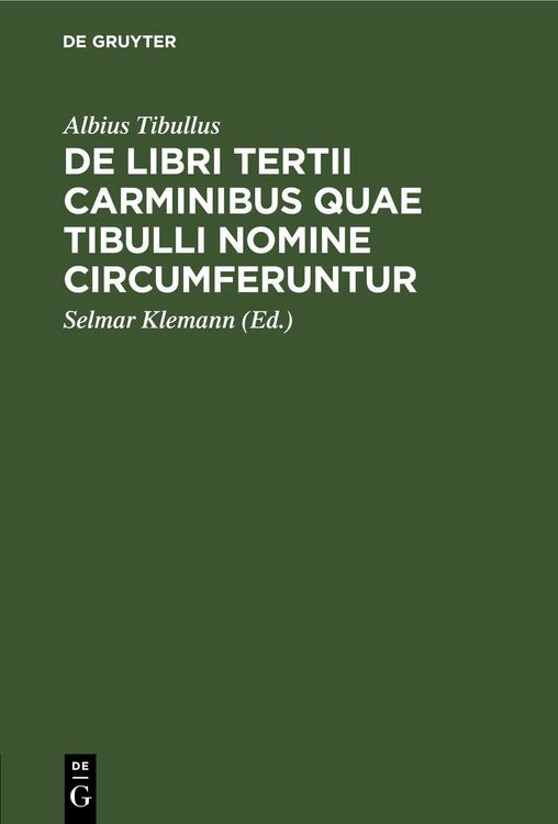 Produktbild: De libri tertii Carminibus quae Tibulli nomine circumferuntur