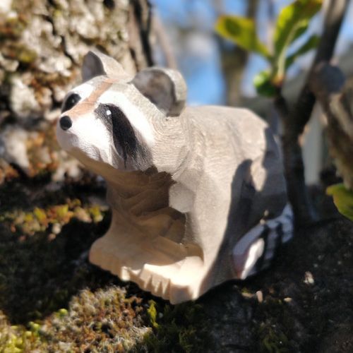 Produktbild: Wudimals A040481 - Waschb&auml;r, Racoon, handgeschnitzt aus Holz