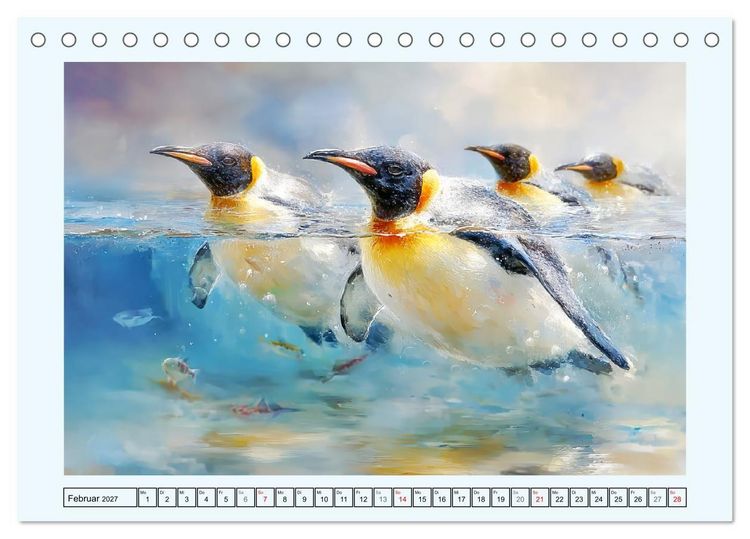 Produktbild: Pinguine. Momente im ewigen Eis (Tischkalender 2027 DIN A5 quer), CALVENDO Monatskalender
