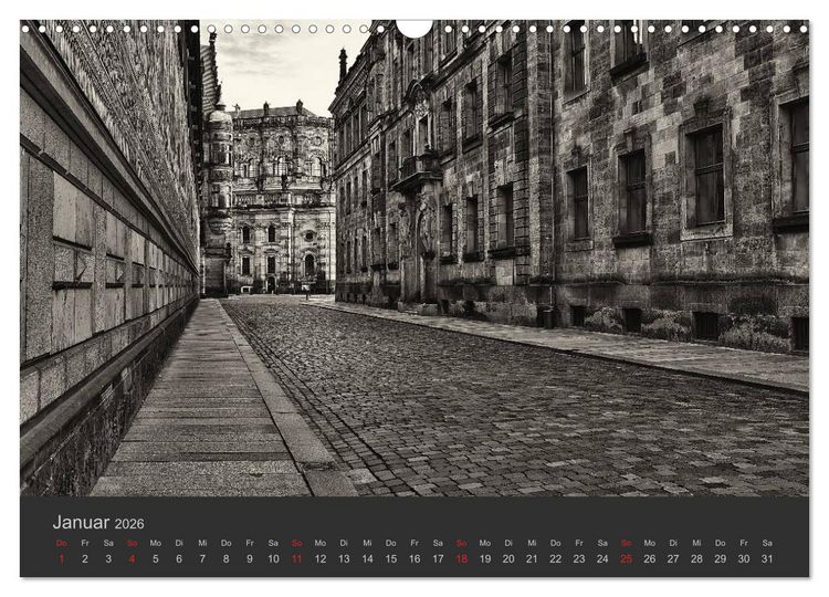 Produktbild: Dresden Schwarz Weiss 2026 (Wandkalender 2026 DIN A3 quer), CALVENDO Monatskalender
