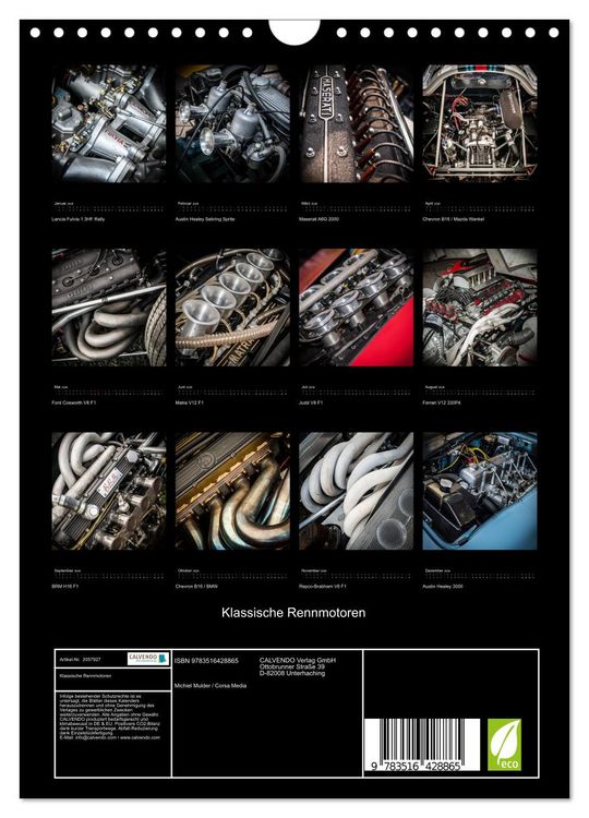 Produktbild: Klassische Rennmotoren (Wandkalender 2026 DIN A4 hoch), CALVENDO Monatskalender