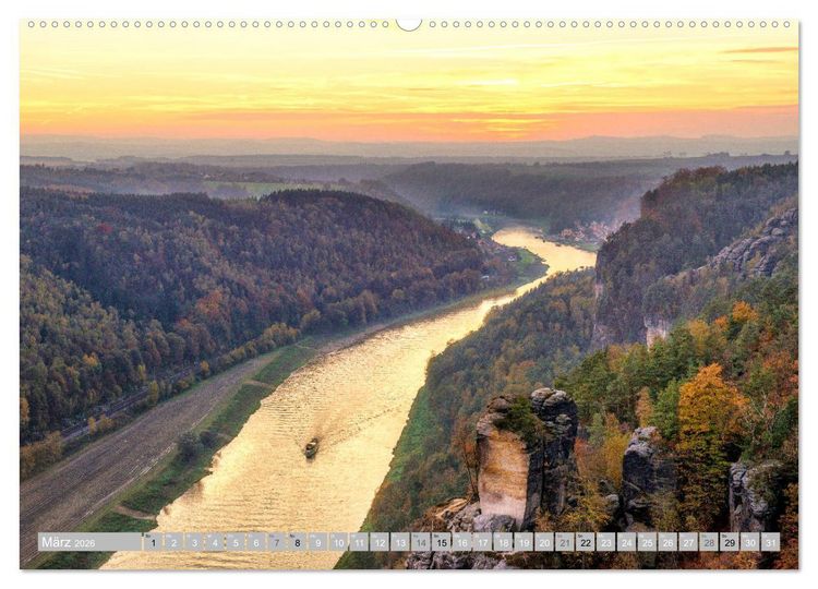 Produktbild: S&Auml;CHSISCHE SCHWEIZ - M&auml;rchenland an der Elbe (Wandkalender 2026 DIN A2 quer), CALVENDO Monatskalender