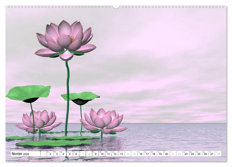 Produktbild: LOTUS M&Eacute;DITATIFS (Calendrier mural 2026 DIN A2 vertical) calendrier de bureau