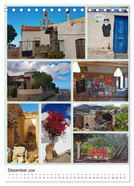 Produktbild: Kreta - Historische St&auml;dte und Bilderbuchd&ouml;rfer (Tischkalender 2026 DIN A5 hoch), CALVENDO Monatskalender