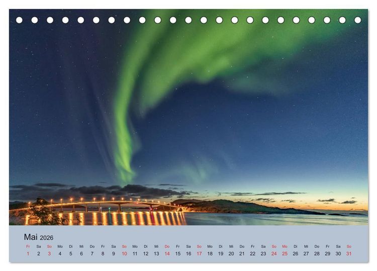Produktbild: Norwegen - Mythos Nordlichter (Tischkalender 2026 DIN A5 quer), CALVENDO Monatskalender