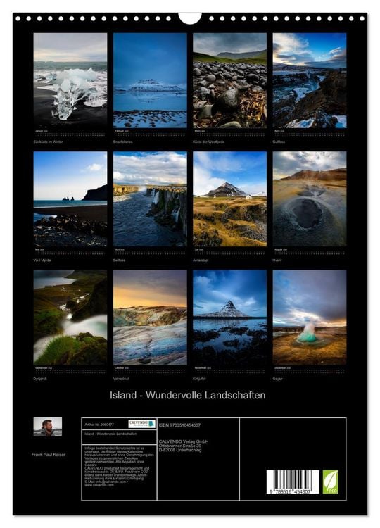 Produktbild: Island - Wundervolle Landschaften (Wandkalender 2026 DIN A3 hoch), CALVENDO Monatskalender