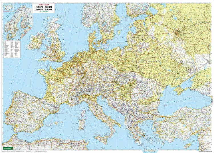 Produktbild: Freytag & berndt Stra&szlig;enkarte Europa physisch 1:3,5 Mio.