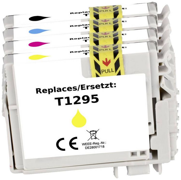 Produktbild: Renkforce Druckerpatrone ersetzt Epson T1295, T1291, T1292, T1293, T1294 Kompatibel Kombi-Pack Schwarz, Cyan, Magenta, Gelb RF-5718864