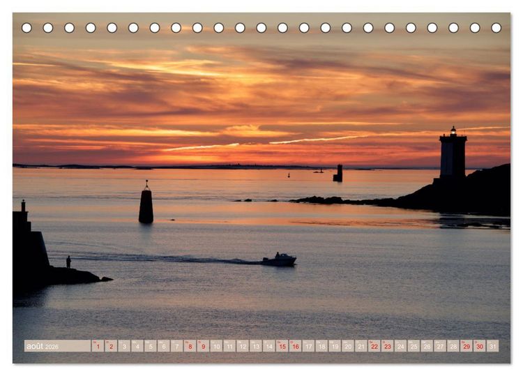 Produktbild: Couchers de soleil sur Kermorvan (Calendrier de bureau 2026 DIN A5 vertical), CALVENDO calendrier mensuel