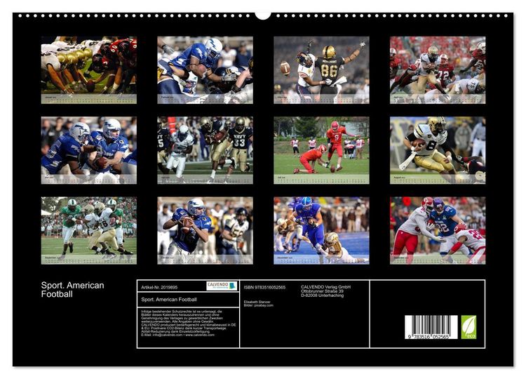 Produktbild: Sport. American Football (hochwertiger Premium Wandkalender 2026 DIN A2 quer), Kunstdruck in Hochglanz