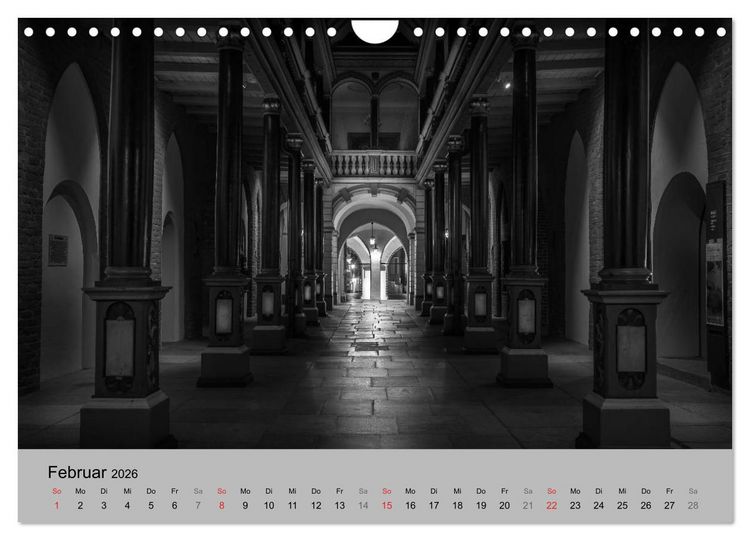 Produktbild: Hansestadt Stralsund bei Nacht (mit GPS-Koordinaten) (Wandkalender 2026 DIN A4 quer), CALVENDO Monatskalender