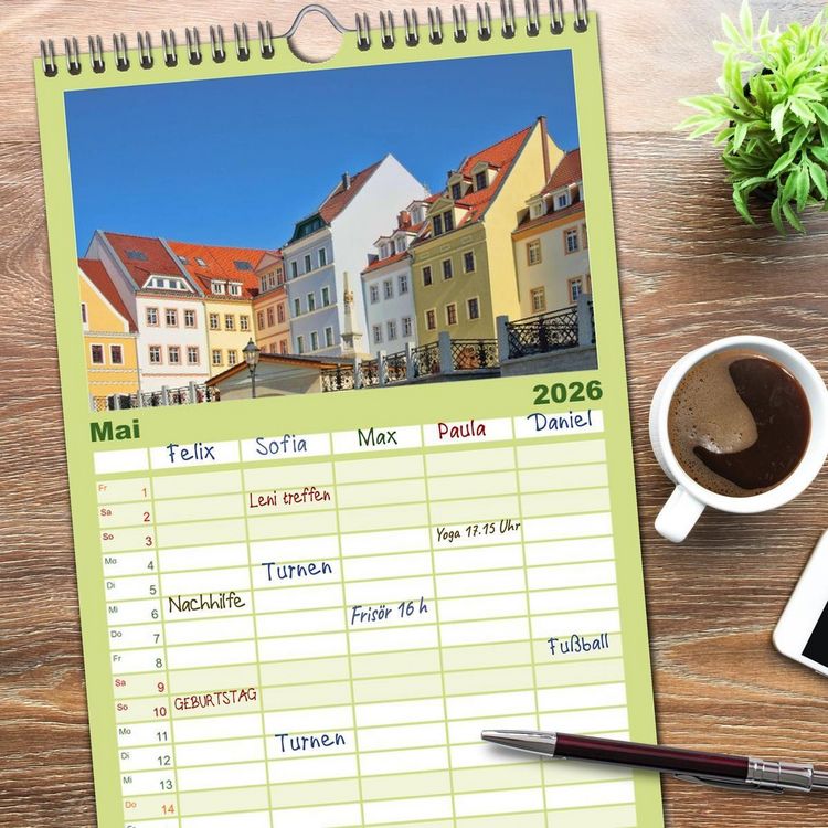 Produktbild: Familienplaner 2026 - G&ouml;rlitz - Die Perle Niederschlesiens mit 5 Spalten (Wandkalender, 21 x 45 cm) CALVENDO