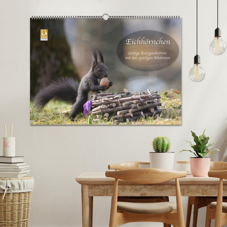 Produktbild: Eichh&ouml;rnchen - Lustige Kurzgeschichten mit den quirligen Wildtieren (Wandkalender 2026 DIN A2 quer), CALVENDO Monatskalender