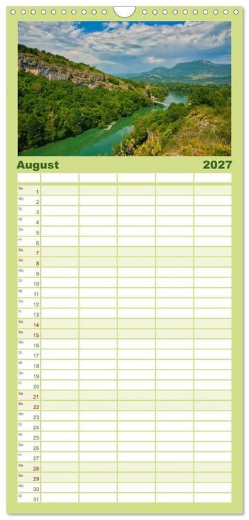 Produktbild: Familienplaner 2027 - Frankreichs Natursch&ouml;nheiten mit 5 Spalten (Wandkalender, 21 x 45 cm) CALVENDO