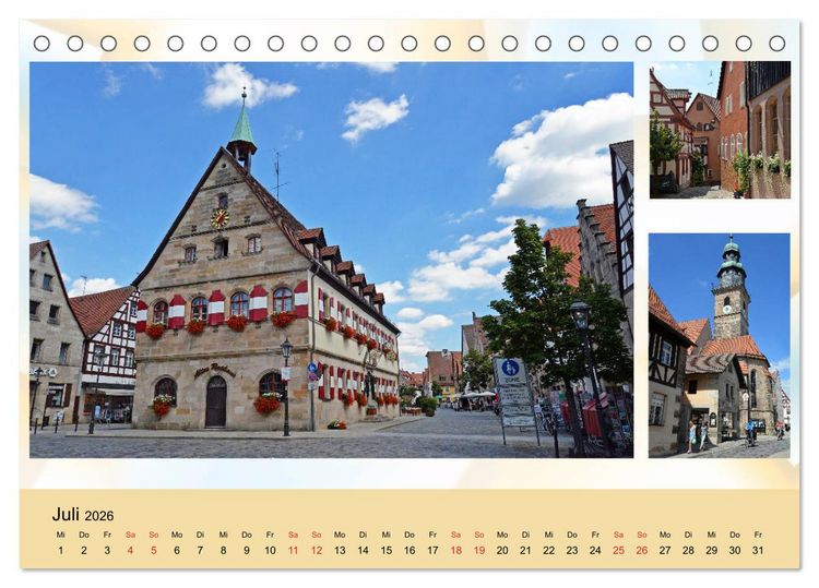 Produktbild: Lauf an der Pegnitz ist bunt (Tischkalender 2026 DIN A5 quer), CALVENDO Monatskalender