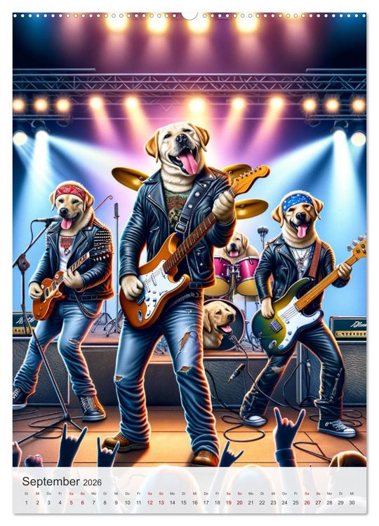 Produktbild: Rockstar Labbi (Wandkalender 2026 DIN A2 hoch), CALVENDO Monatskalender
