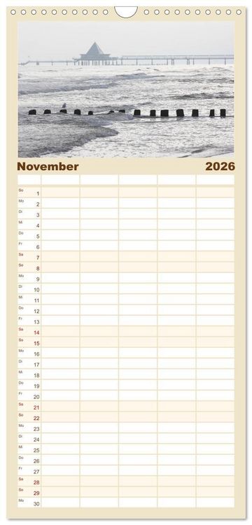 Produktbild: Familienplaner 2026 - Die Seeb&auml;der 2026 mit 5 Spalten (Wandkalender, 21 x 45 cm) CALVENDO