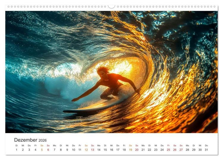 Produktbild: Surfen - Ride the Wave (Wandkalender 2026 DIN A2 quer), CALVENDO Monatskalender